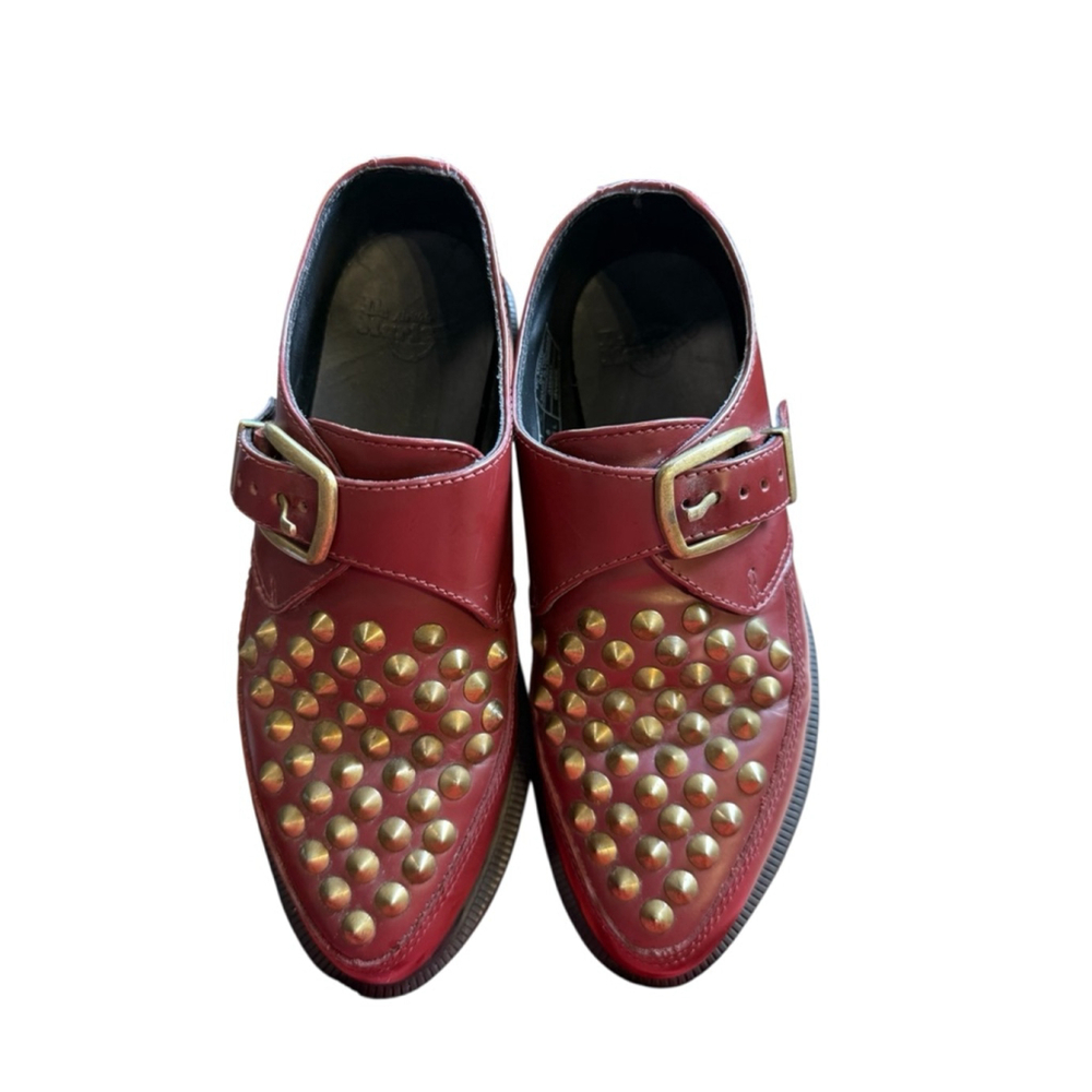 Dr. Martens Red Studded Flats